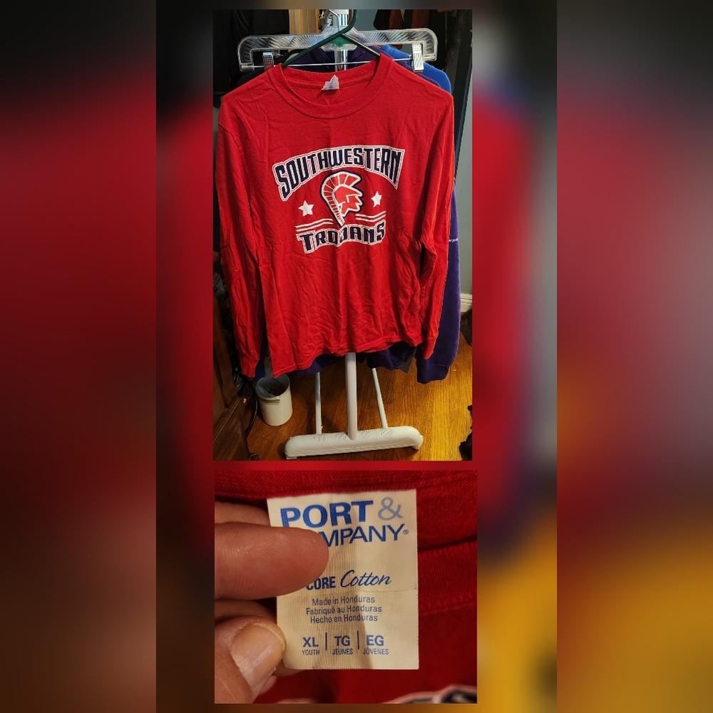 Port and Company Red Long Sleeve Tee